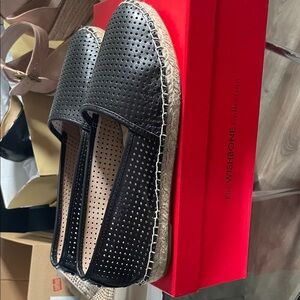 Wishbone Collection Black Perforated Espadrilles